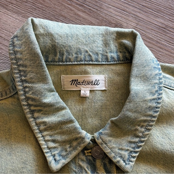 NWOT Madewell Oversized Denim Crop Trucker Jacket - Picture 6 of 11